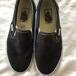 Black Vans Slip Ons Size 7.5